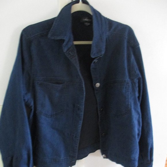 KAREN KANE denim soft crop modern jacket m l - Picture 1 of 3